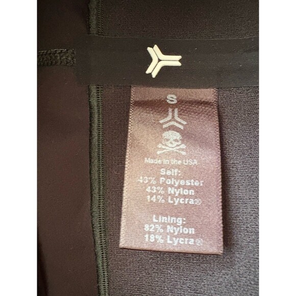 ULTRACOR Palm Leaf Green and Black Training Leggings Size Small Gold Stripe - Picture 4 of 12